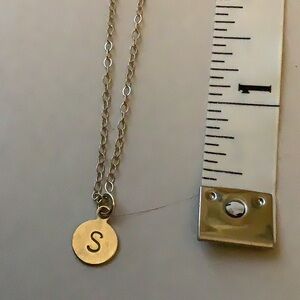Sterling Silver 18 inch Necklace with small disc S letter